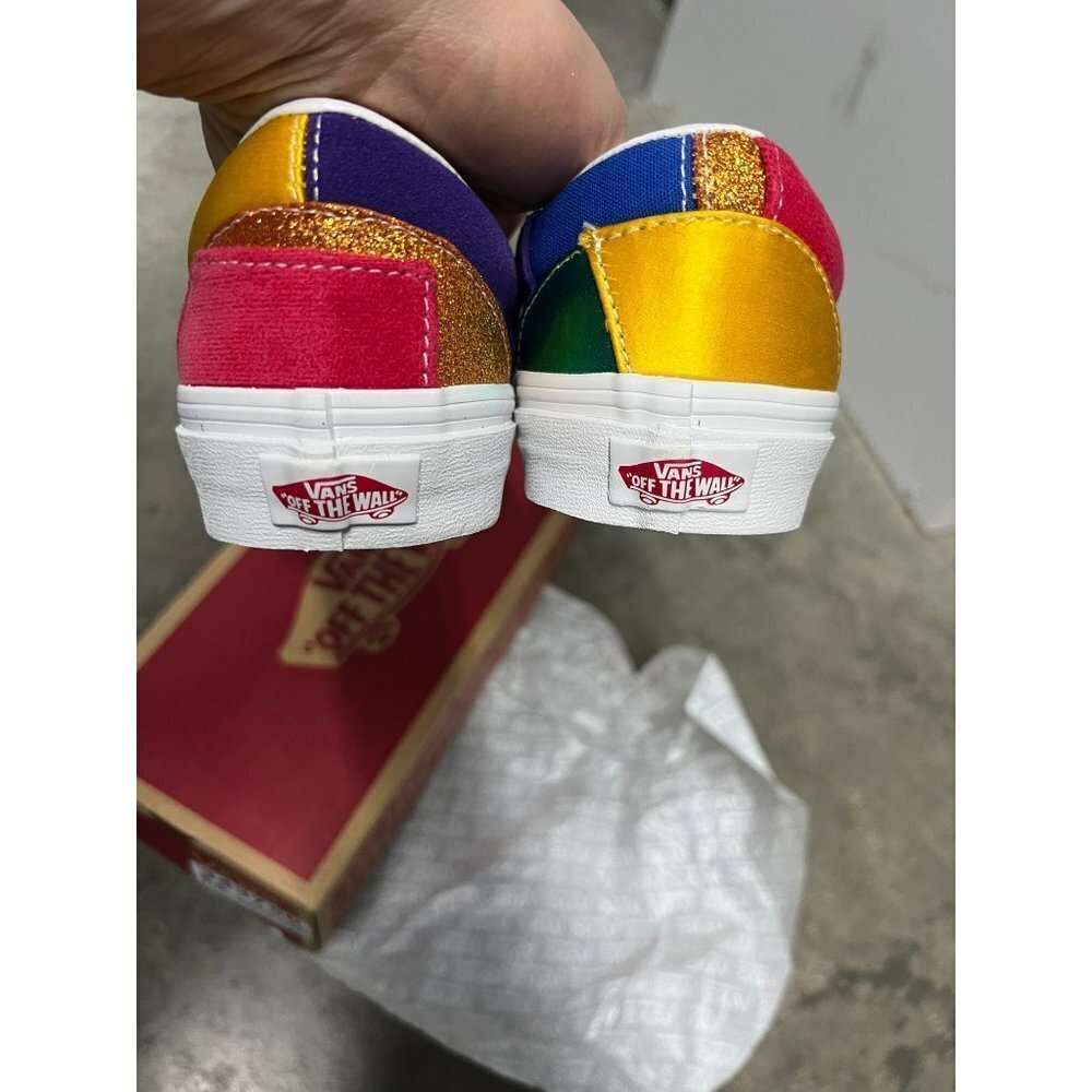 NEW Vans | Classic Slip-On Pride Patchwork/True White Sz M5.5/W7 - Picture 7 of 8